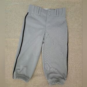 Champro Kids Gray Pants with Black Stripe. Piped Knicker Baseball Pant Grey